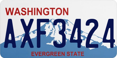 WA license plate AXF3424