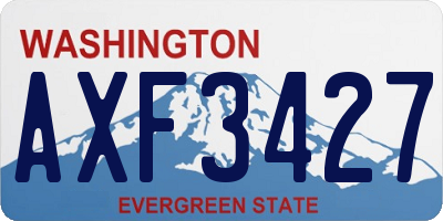 WA license plate AXF3427