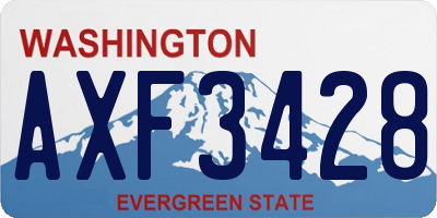 WA license plate AXF3428