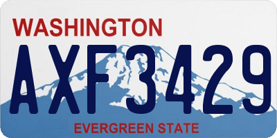 WA license plate AXF3429