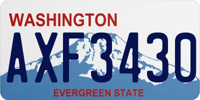 WA license plate AXF3430