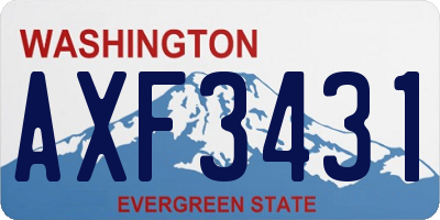 WA license plate AXF3431
