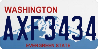 WA license plate AXF3434