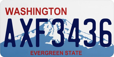 WA license plate AXF3436