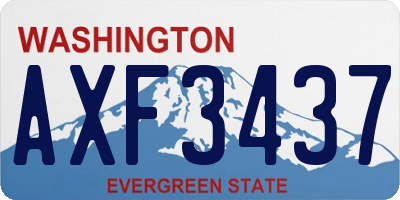 WA license plate AXF3437