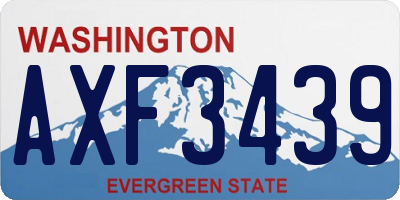 WA license plate AXF3439
