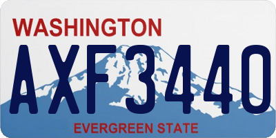 WA license plate AXF3440