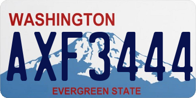 WA license plate AXF3444