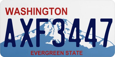 WA license plate AXF3447