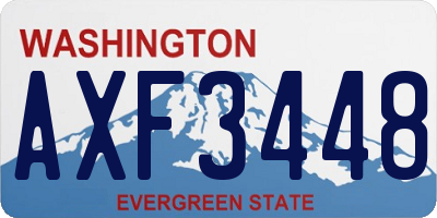 WA license plate AXF3448