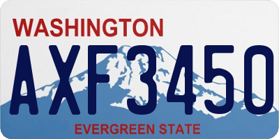 WA license plate AXF3450
