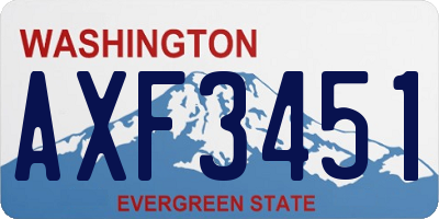WA license plate AXF3451