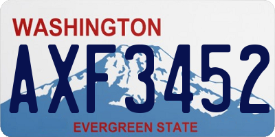 WA license plate AXF3452