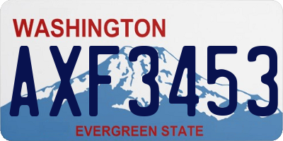 WA license plate AXF3453
