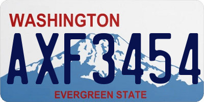 WA license plate AXF3454