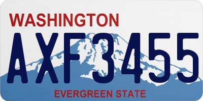 WA license plate AXF3455