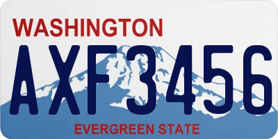 WA license plate AXF3456