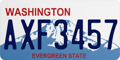 WA license plate AXF3457