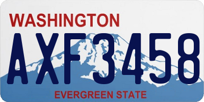WA license plate AXF3458