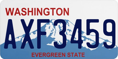 WA license plate AXF3459