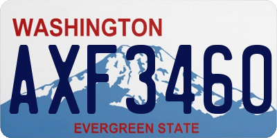 WA license plate AXF3460