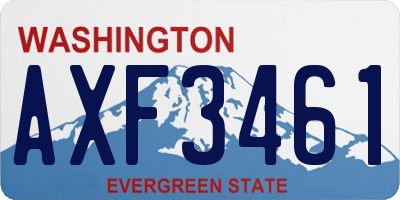WA license plate AXF3461