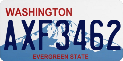 WA license plate AXF3462