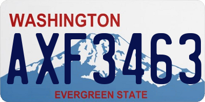 WA license plate AXF3463