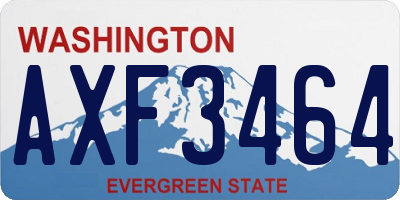 WA license plate AXF3464