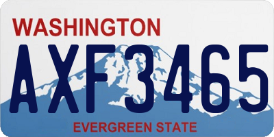 WA license plate AXF3465