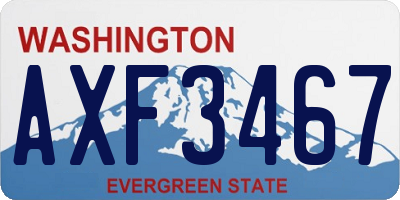 WA license plate AXF3467