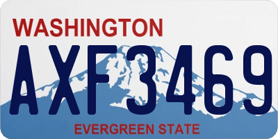 WA license plate AXF3469