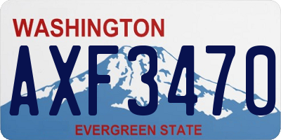 WA license plate AXF3470