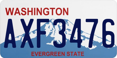 WA license plate AXF3476