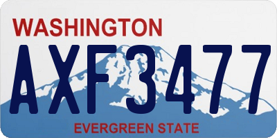 WA license plate AXF3477