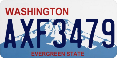 WA license plate AXF3479