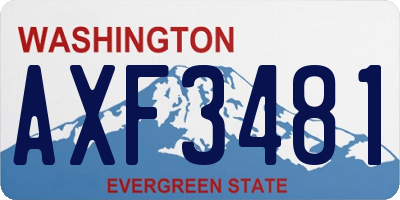 WA license plate AXF3481