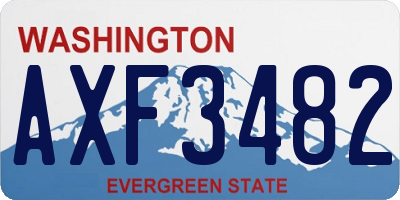 WA license plate AXF3482