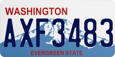 WA license plate AXF3483