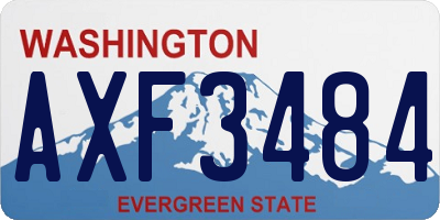 WA license plate AXF3484