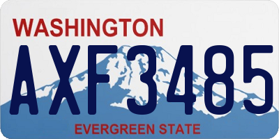 WA license plate AXF3485