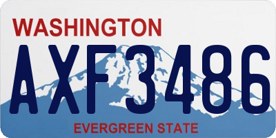 WA license plate AXF3486