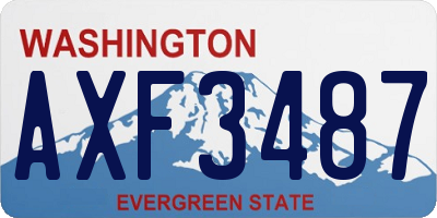 WA license plate AXF3487