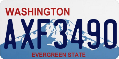 WA license plate AXF3490