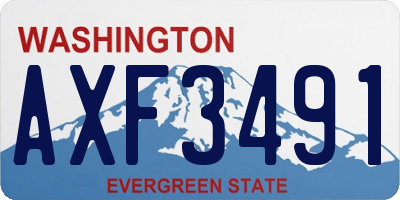 WA license plate AXF3491