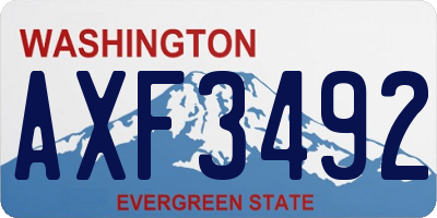 WA license plate AXF3492