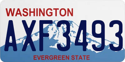 WA license plate AXF3493