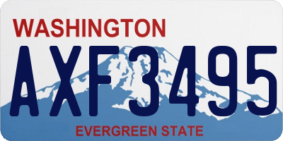 WA license plate AXF3495