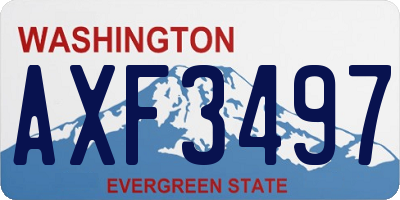 WA license plate AXF3497