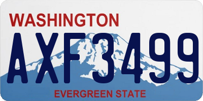 WA license plate AXF3499